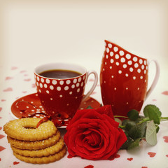 single rose and heart