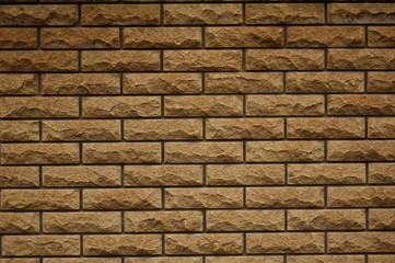 section of the wall of yellow bricks