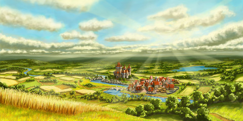 Landschaft Mittelalter Siedlung © dirk schuster