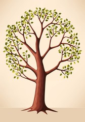 Illustration of green tree 