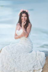 Fototapeta na wymiar bride, beautiful young girl Seychelles