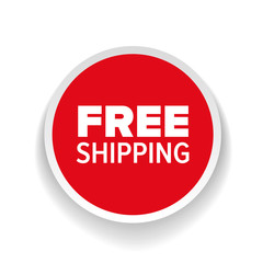 Free shipping button vector