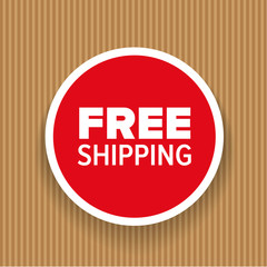 Free shipping button vector