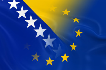Bosnian and Herzegovinian and European Relations Concept Image -