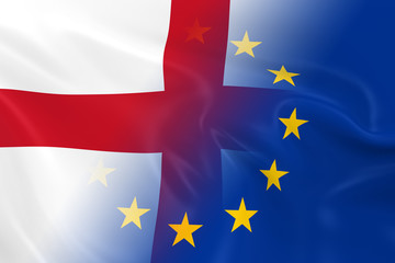 English and European Relations Concept Image - Flags of England