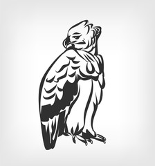 Harpy vector black icon logo illustration - obrazy, fototapety, plakaty