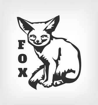 Vector fox black logo icon illustration