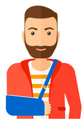 Man with broken arm.