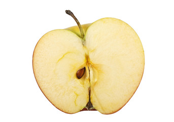 Half of red apple isolated on white background