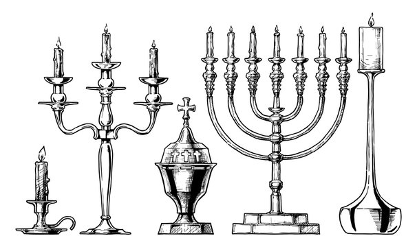 Vector illustration set of candlesticks.