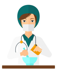 Obraz premium Pharmacist preparing medicine.
