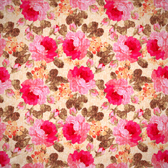 Pattern with pastel pink roses