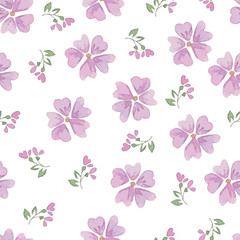 Seamless Patterns with watercolor flowers