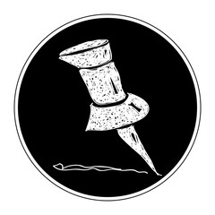 Simple doodle of a drawing pin