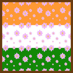 Flag of India with lotus flowers