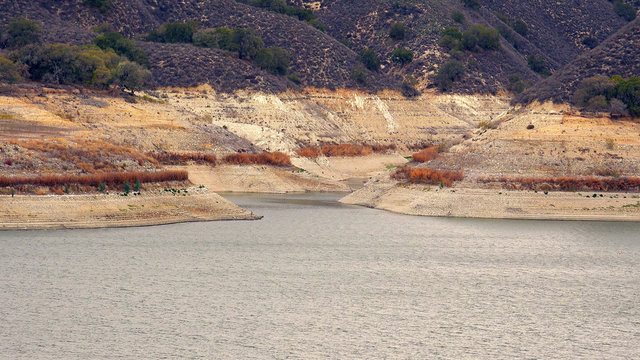 Low Water Levels at Lake Cachuma Due to Severe California Drough