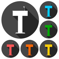 Obraz premium Podium Illustration icons set with long shadow