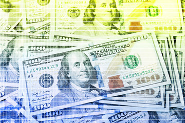 Many hundred dollars cash money as background