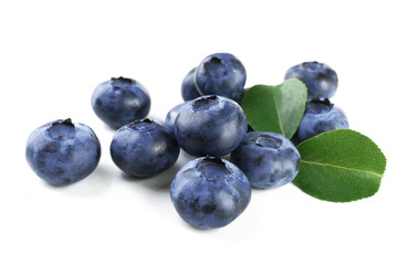Fresh blueberries isolated on white