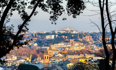 Naklejka premium Vue des toits de Rome