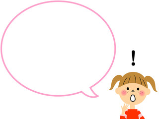 ビックリする女の子　吹き出し