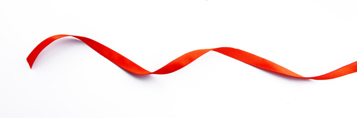 Red ribbon isolated on white