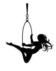 Trapeze artist silhouette