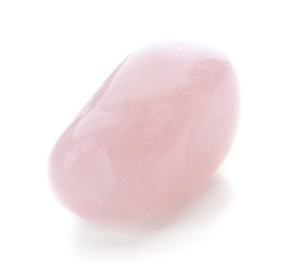 Pink quartz isolated on white background
