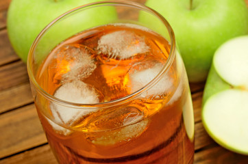 Glass with apple juice