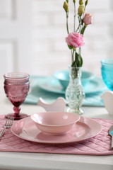 Beautiful table setting, close up