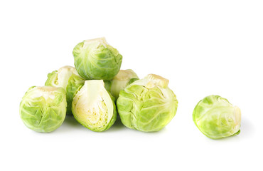 Fototapeta premium Brussel Sprouts on white background