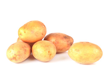 Fresh potato isolated on white background