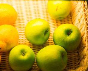 green apples in a basket