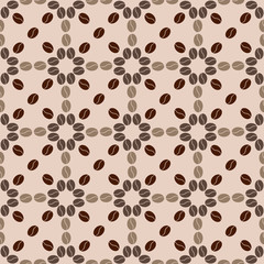 Coffee design seamless pattern 6. Decorative seamless coffee pattern. Illustration of coffee grains design