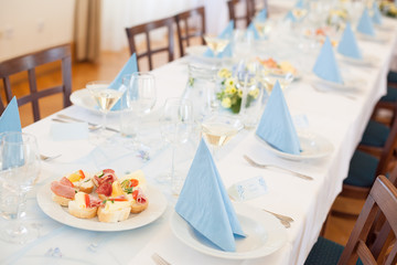 Wedding decorations on the table - set table