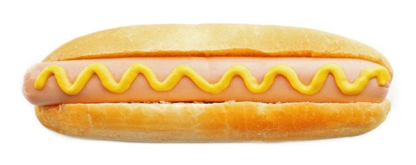 Tasty hotdog isolated on white background