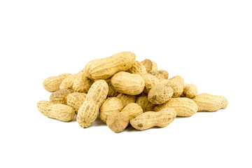 Dried peanuts in isolated on white