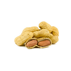 Dried peanuts in isolated on white