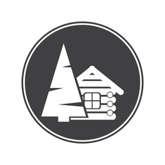 Wood house icon