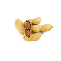 Dried peanuts in isolated on white