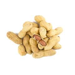 Dried peanuts in isolated on white