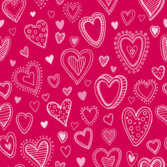 Seamless pattern with valentine hearts. Vector illustration