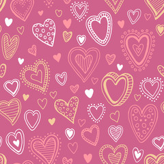 Seamless pattern with valentine hearts. Vector illustration