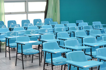 Lecture chairs in a classroom