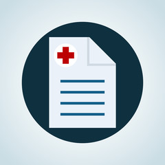 Obraz premium Medical recipe color icon