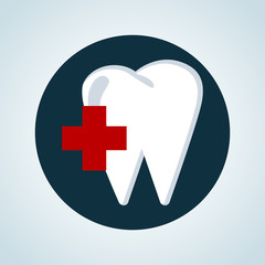 Obraz premium Tooth medical help color icon