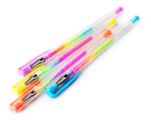 Pens isolated on white background