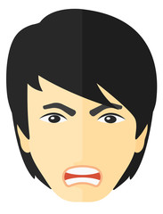 Screaming aggressive man.
