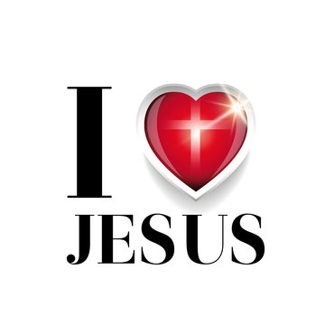 I love Jesus vector with cross