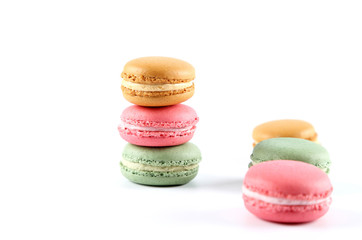 Colored french macarons